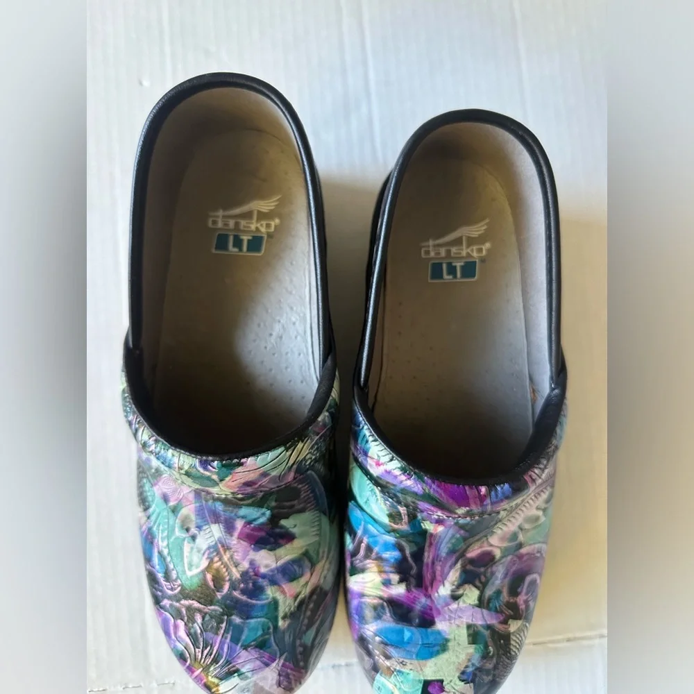 Dansko LT PRO Tooled Watercolor Leather Women's Clogs Size‎ 40 - Picture 4 of 10